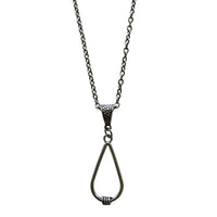 Pear Shape Pewter Pendant Necklace with Stainless Steel Chain